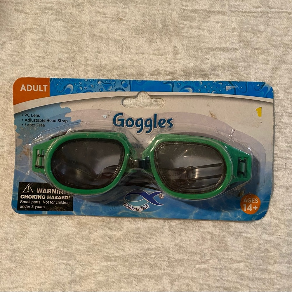 -Swimgear Adult Sized Swimming Goggles Green Color